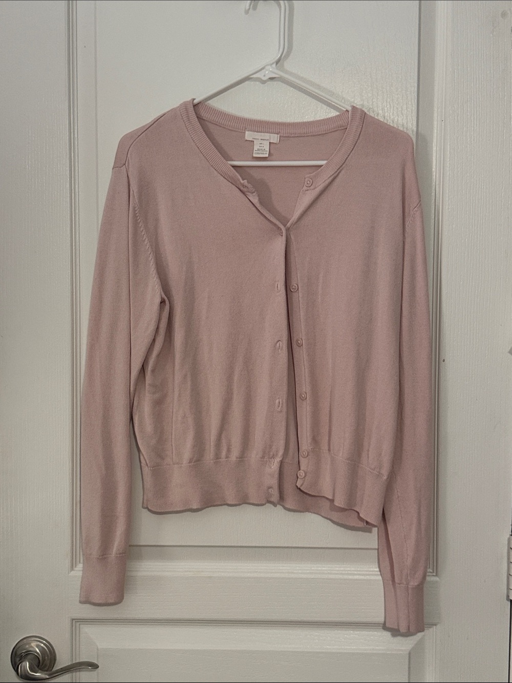 H&M Pale Pink Button-Up Cardigan Sweater